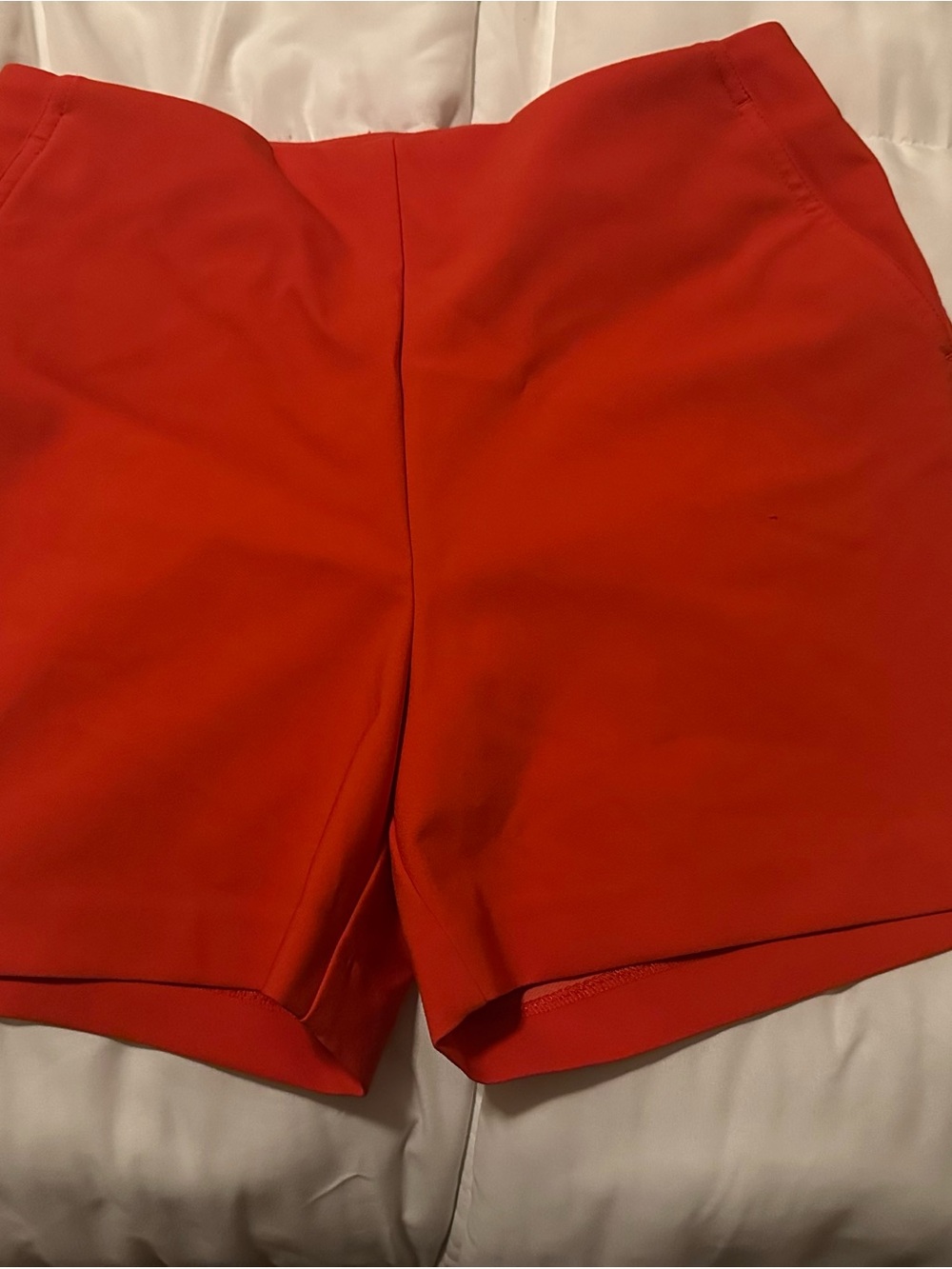 Rachel Zoe Bright Red High-Waist Tailored Shorts